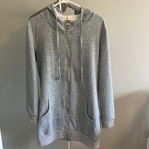 Amazon oversized zip up, light grey - size large